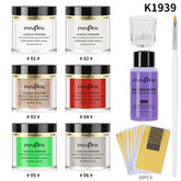 10pcs Nail Art Acrylic Dipping Powder Kit Set Glitter Rub Pigment Dip Acrylic Powder For Nail Tips Dipping Powder Set